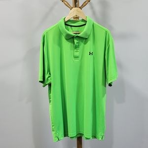 Lime green Under Armour polo, sized 2x